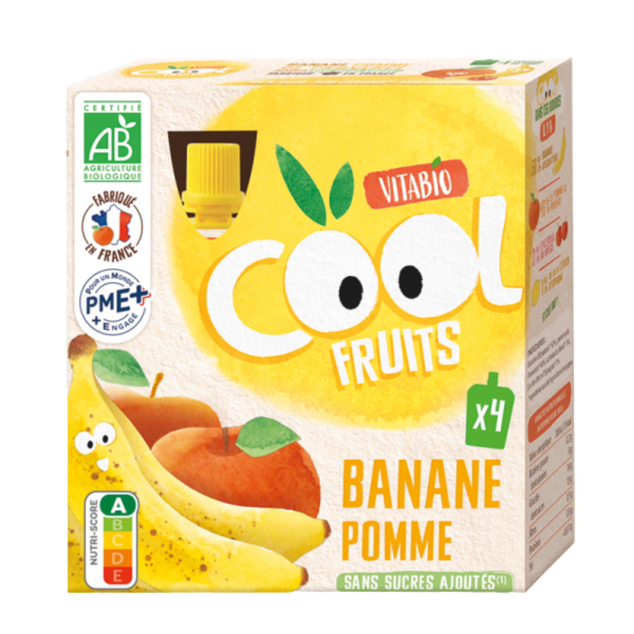 Vitabio COOL FRUITS Pomme Banane & Acérola 4x 90g