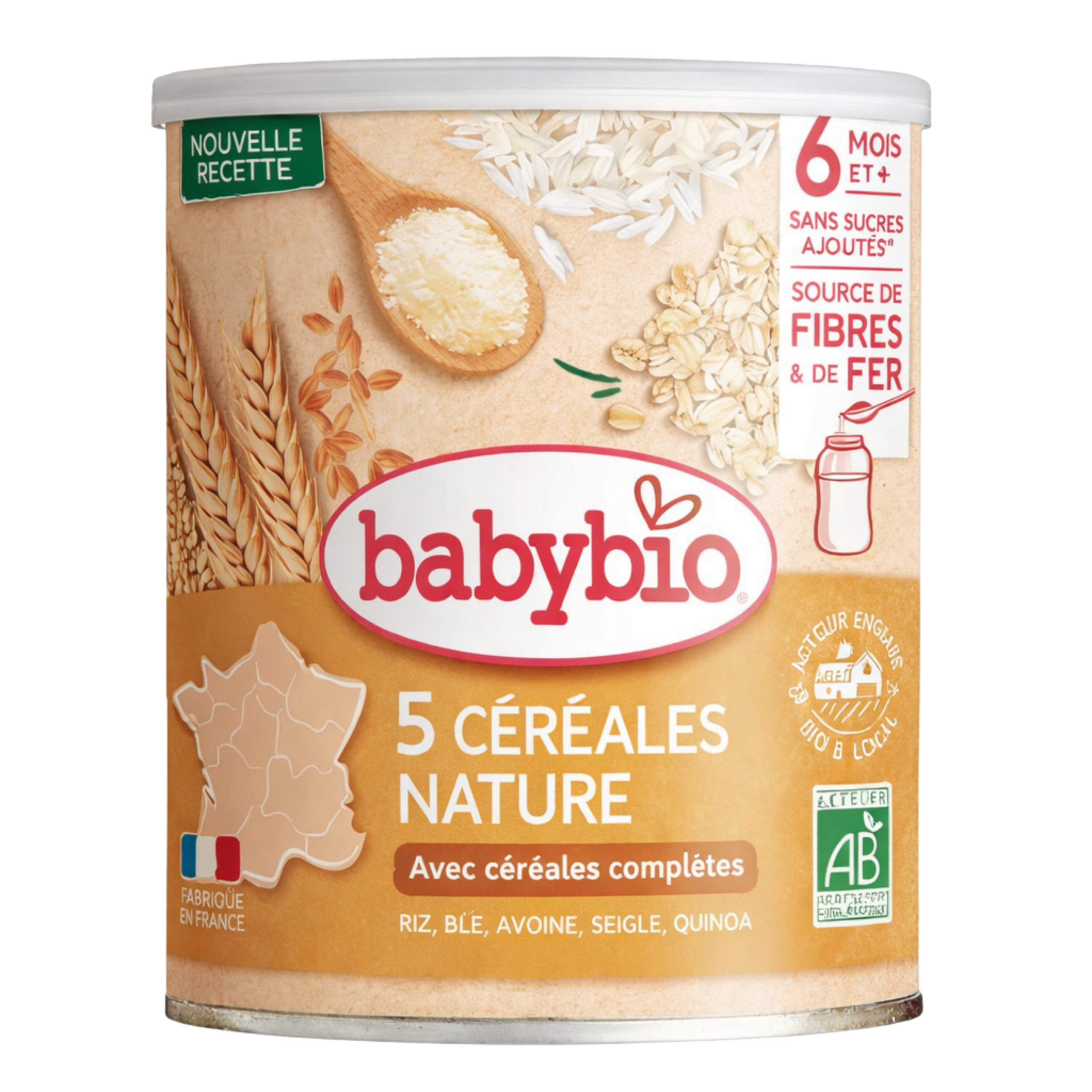 BABYBIO 5 CEREALES NATURE 220G