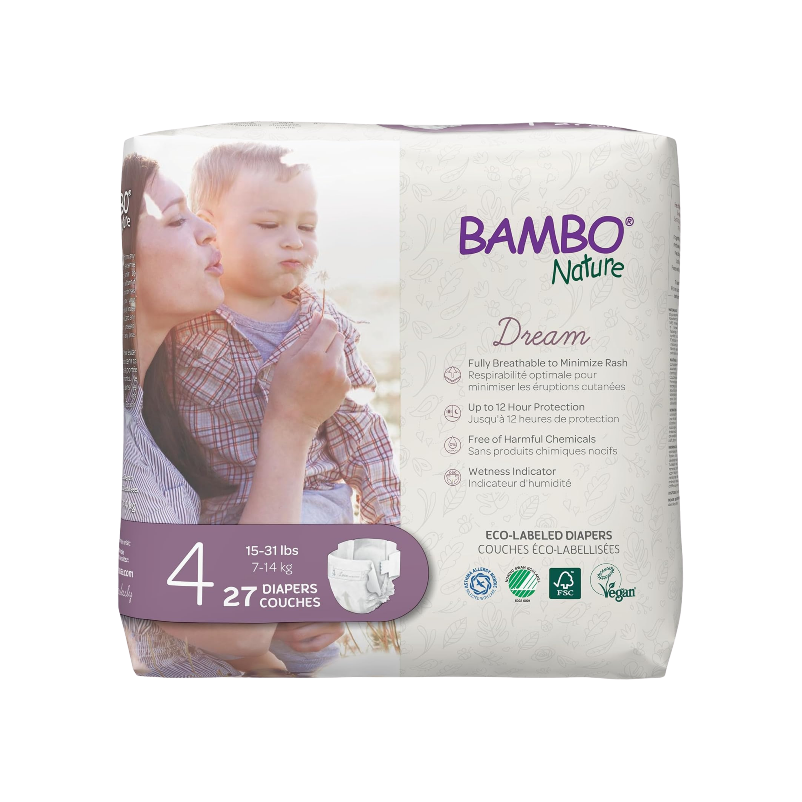 Couches Bambo Nature Dream 27 unités taille 4 (7 à 14 kg)