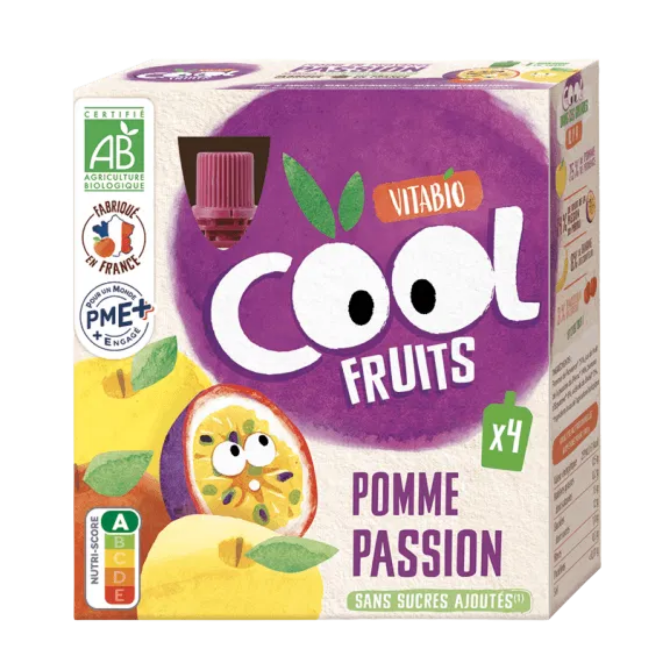 VITABIO – Cool Fruits Pomme De Provence, Passion Et Acérola Bio – 4x – 90g