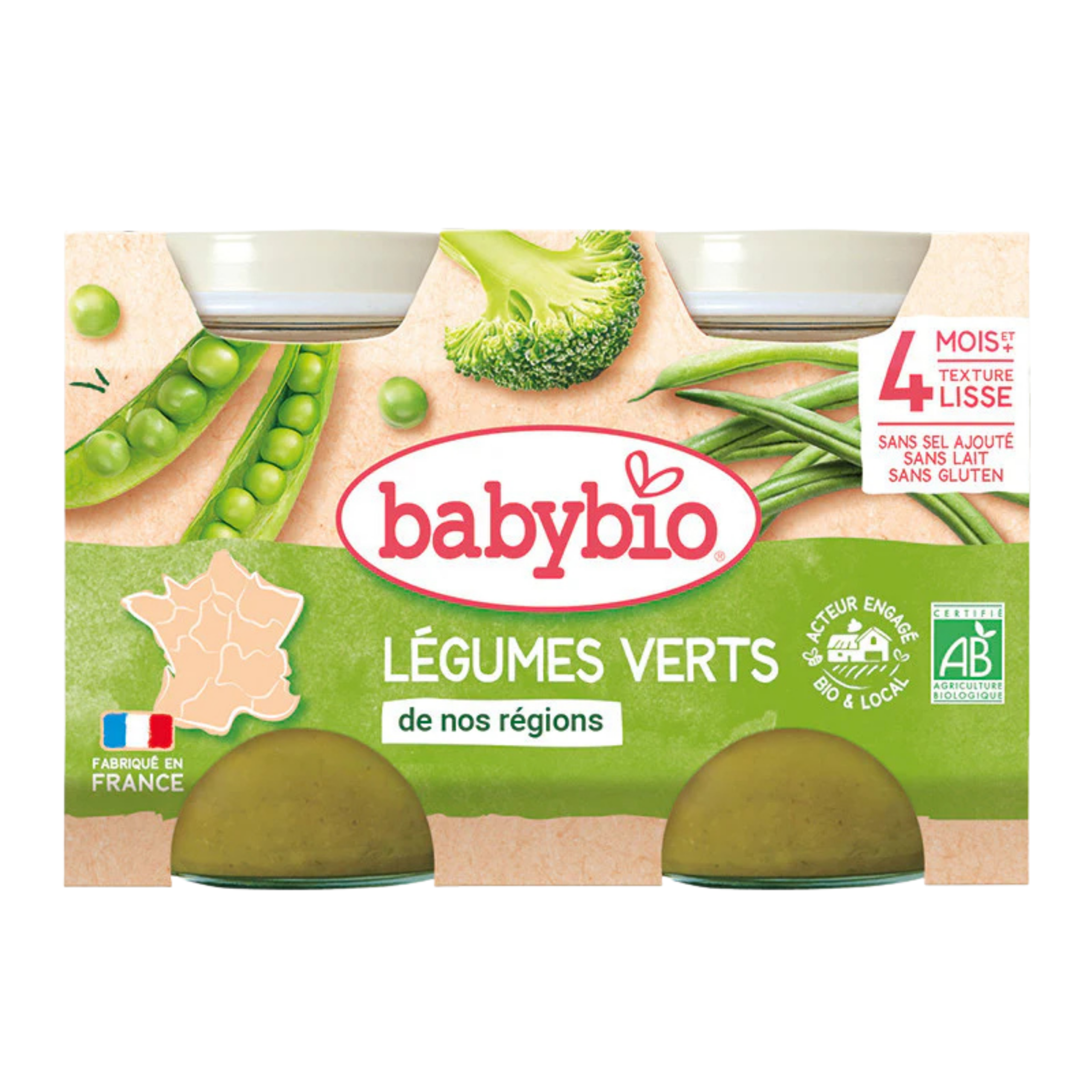 BABYBIO POT LEGUMES VERTS 2*130G