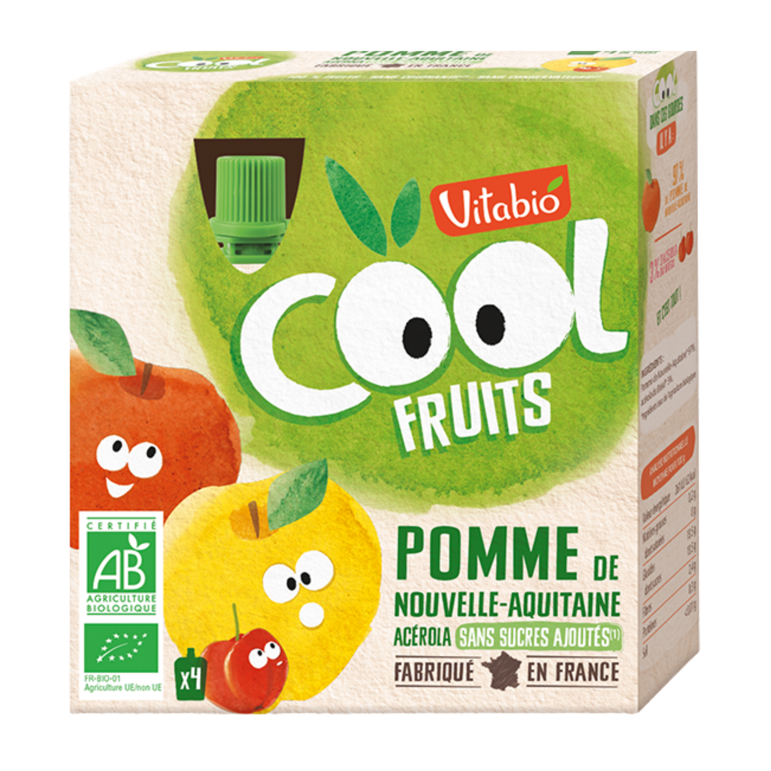 VITABIO – Cool Fruits POMME ACEROLA – 4x – 90g