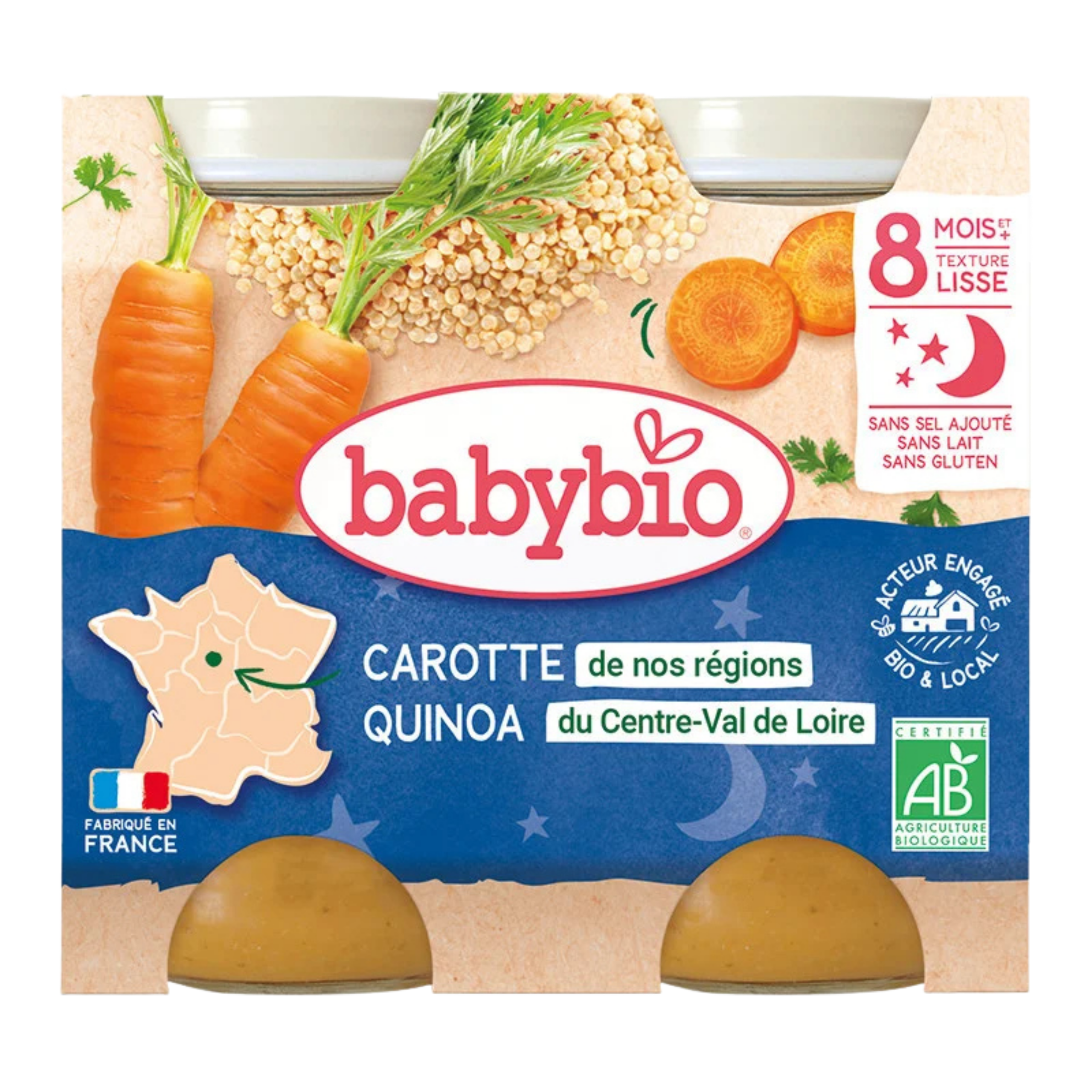 Carotte de nos régions Quinoa du Centre-Val de Loire Babybio