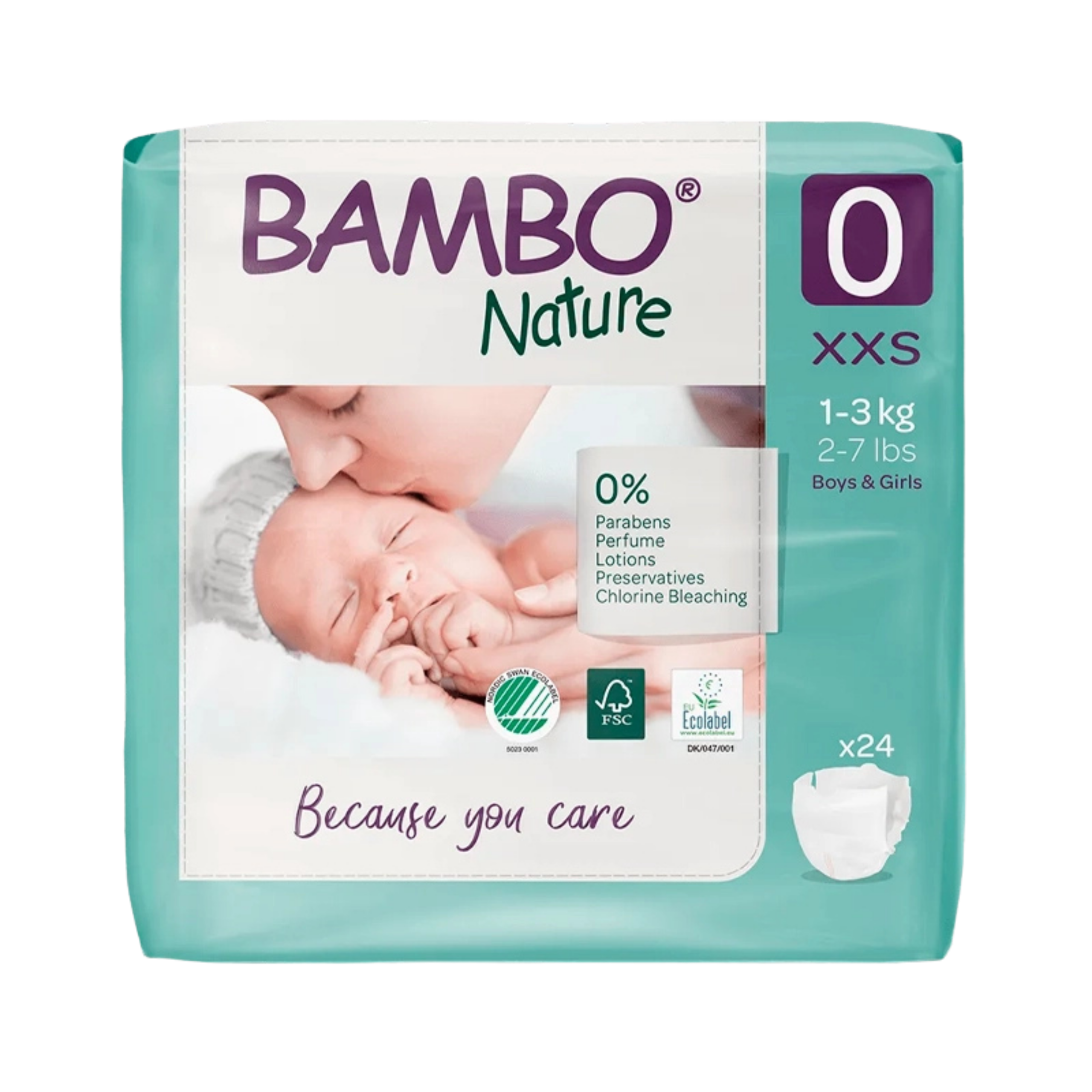 Bambo Nature Diapers Size 0 (1-3kg) - 24 Units